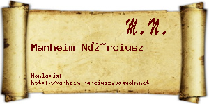 Manheim Nárciusz névjegykártya